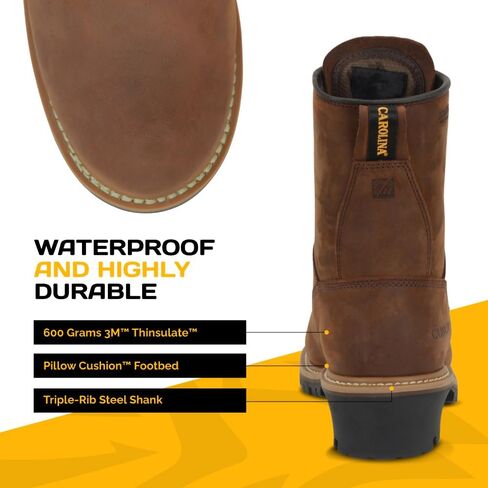 Carolina Shoe Logger Boot,8,EE,Brown,Plain,PR, Copper in Saudi Arabia