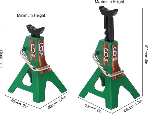 Simulation Jack Stand 75mm~102mm Adjustable Height RC Jack Stand Climbing Car Simulation Decorative Accessory Mini Lifting Jack for SCX10 D90 1/10 RC Car(Red) in Saudi Arabia