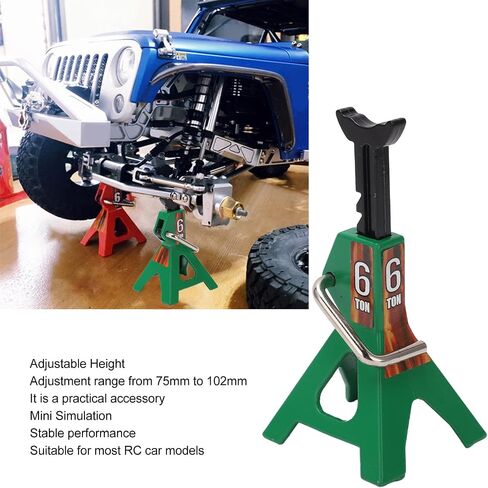 Simulation Jack Stand 75mm~102mm Adjustable Height RC Jack Stand Climbing Car Simulation Decorative Accessory Mini Lifting Jack for SCX10 D90 1/10 RC Car(Red) in Saudi Arabia