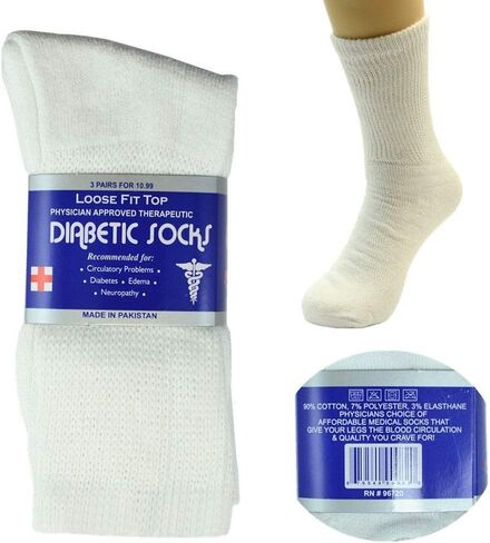جوارب Gelante للجنسين بتصميم Diabetic Crew من Physicians Approved 2040D-BLK-12-(10-13) in Saudi Arabia