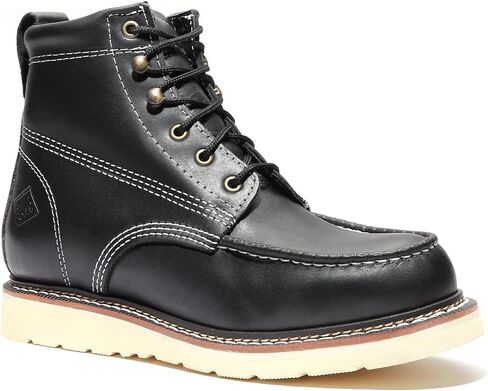 Bonanza Boots Frontier Plus 6" Work Boots for Men - Premium Leather Moc Toe, Non-safety Toe Boots with Light-weight, Slip & Oil Resistant High Abrasion Rubber Wedge Outsole in Kuwait