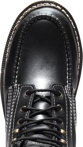 Bonanza Boots Frontier Plus 6" Work Boots for Men - Premium Leather Moc Toe, Non-safety Toe Boots with Light-weight, Slip & Oil Resistant High Abrasion Rubber Wedge Outsole in Kuwait