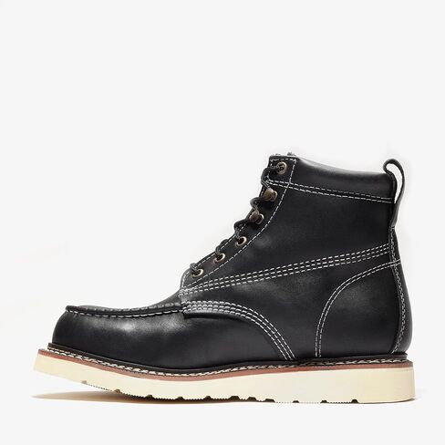 Bonanza Boots Frontier Plus 6" Work Boots for Men - Premium Leather Moc Toe, Non-safety Toe Boots with Light-weight, Slip & Oil Resistant High Abrasion Rubber Wedge Outsole in Kuwait