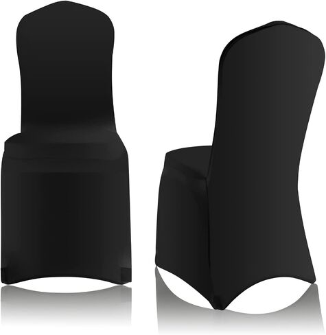 EMART Black Chair Covers 50 Pcs Spandex Stretch Universal Standard Seat Slipcovers Fitted for Wedding Bulk, Party, Banquet and Holidays Celebration in Saudi Arabia