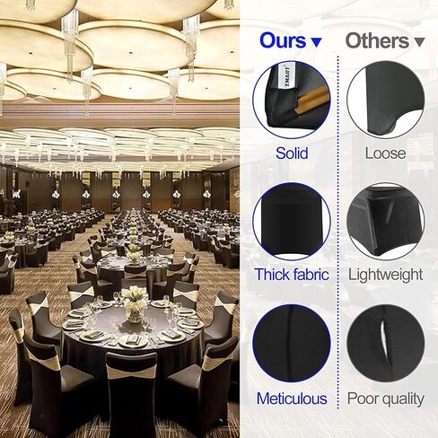 EMART Black Chair Covers 50 Pcs Spandex Stretch Universal Standard Seat Slipcovers Fitted for Wedding Bulk, Party, Banquet and Holidays Celebration in Saudi Arabia