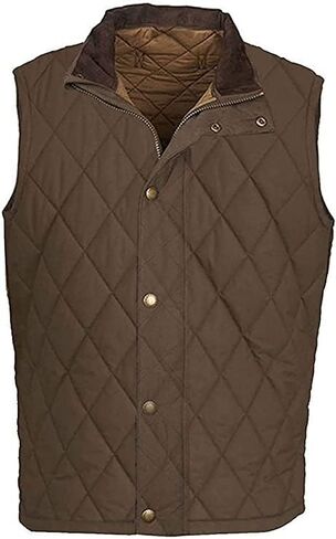 Men's Yellowstone Brown Quilted Lightweight Cow Boy Vest in Kuwait