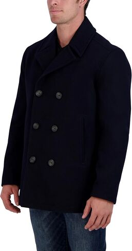 Nautica Men's Classic Double Breasted Peacoat, Charcoal, 2XT in Saudi Arabia