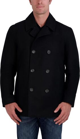 Nautica Men's Classic Double Breasted Peacoat, Charcoal, 2XT in Saudi Arabia