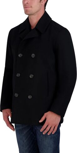 Nautica Men's Classic Double Breasted Peacoat, Charcoal, 2XT in Saudi Arabia