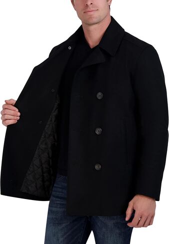 Nautica Men's Classic Double Breasted Peacoat, Charcoal, 2XT in Saudi Arabia
