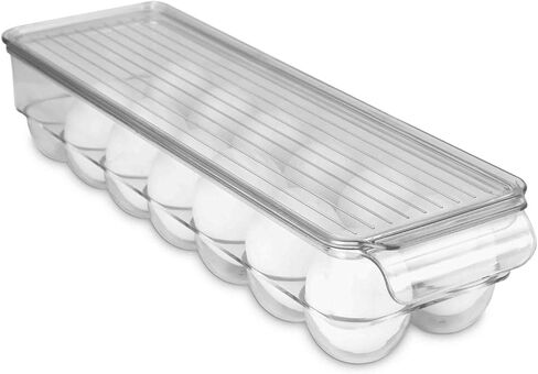 Home Basics Stackable Egg Holder for Refrigerator, Clear in Saudi Arabia