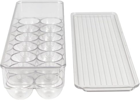 Home Basics Stackable Egg Holder for Refrigerator, Clear in Saudi Arabia