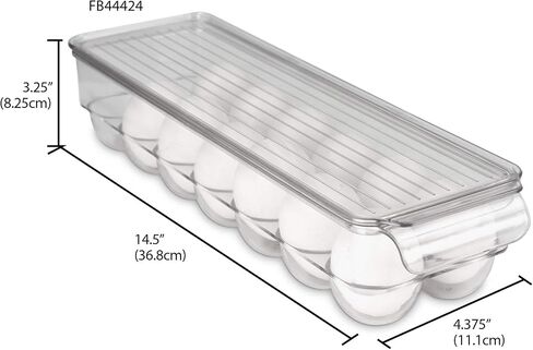 Home Basics Stackable Egg Holder for Refrigerator, Clear in Saudi Arabia