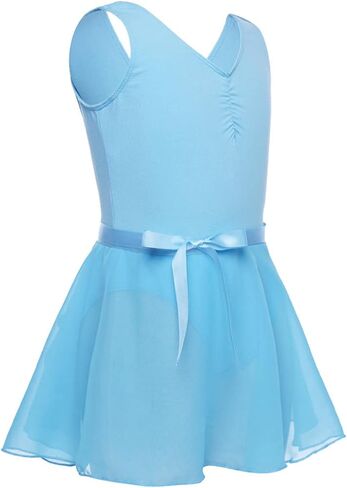 TiaoBug Kids Girls Ballet Tutu Dress Dancewear Camisole Leotards with Mesh Wrap Skirt Lyrical Dance Dress Outfits in Saudi Arabia