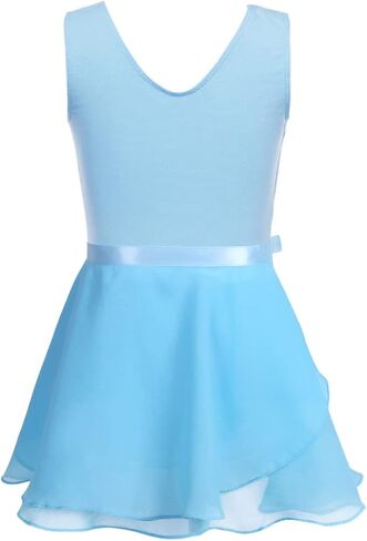 TiaoBug Kids Girls Ballet Tutu Dress Dancewear Camisole Leotards with Mesh Wrap Skirt Lyrical Dance Dress Outfits in Saudi Arabia
