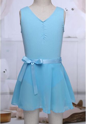 TiaoBug Kids Girls Ballet Tutu Dress Dancewear Camisole Leotards with Mesh Wrap Skirt Lyrical Dance Dress Outfits in Saudi Arabia