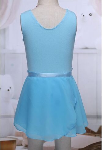 TiaoBug Kids Girls Ballet Tutu Dress Dancewear Camisole Leotards with Mesh Wrap Skirt Lyrical Dance Dress Outfits in Saudi Arabia