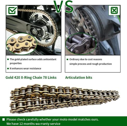 Gold 420 X-Ring Chain 120 Links - Universal Fit for Kawasaki, Honda in Saudi Arabia