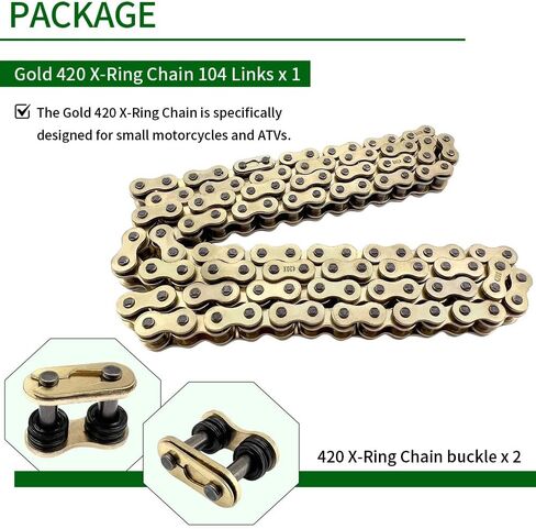 Gold 420 X-Ring Chain 120 Links - Universal Fit for Kawasaki, Honda in Saudi Arabia