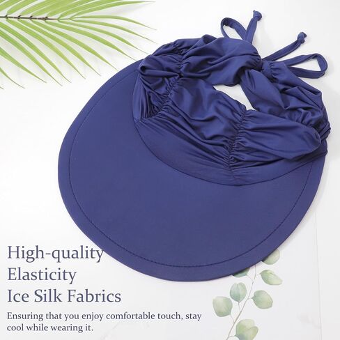 DRESHOW Women Visor Sun Hat Wide Brim Hat Adjustable Foldable Ponytail Beach Hat Summer UV Protection Outdoor Cap UPF 50+ in Saudi Arabia