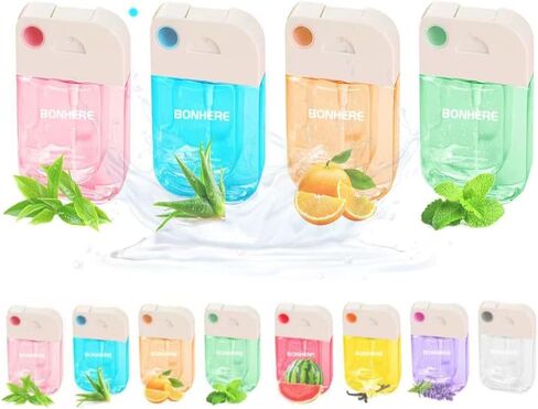 4 Pcs Hydrating Hand Sanitizer Spray, 4 Scents, 5.2 FL. OZ. Portable Sanitizer Spray for Travel Size, 500-Sprays Each Multi-Flavor (4Pcs.) in Saudi Arabia