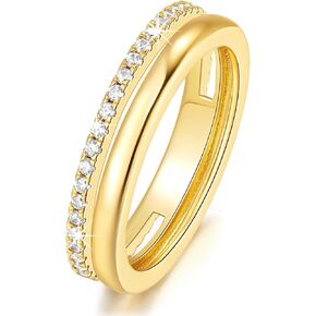 14K الذهب حلقات غير مشوهة للنساء السميكة اللطيفة أنيقة أنيقة متعددة الاستخدامات حلقات الذهب 5-9