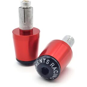 2 PCS Motorcycle Handlebar End Insert, CNC Alloy Rust-proof Anti-vibration Balance Block for 14 mm-18 mm Hollow Handlebar Mouth, Sports Decoration Accessories, Universal for Motorcycles (Red)