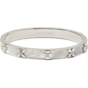 Kate Spade New York Womens Heritage Bloom Hinged Bangle Cream/Silver One Size One Size