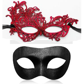 قناع تنكر الزوجين للنساء رجال قناع فينيسيان هالوين قناع الحفلات للحفلات حفلة الرموز الراقصة الأزياء الدانتيل in Kuwait