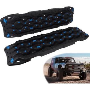 Offroad Traction Boards, Pair Recovery Tracks for 4x4 Vehicles Tire Traction Mat, for Sand Mud Snow Ladder Ramps Emergency Tire, SUV ATV UTV Pair Black Traction Pads 44.88" L x 11.81" W