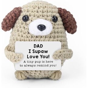 Gifts for Dad, Papa, Daddy - Son & Daughter's Funny Handmade Crochet Puppy - Thoughtful Birthday, Father's Day, Christmas, Valentine's Day, Easter, Thanksgiving
