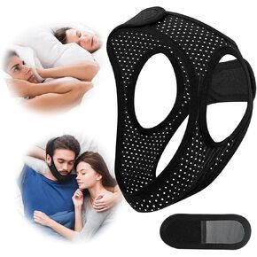 Chin Strap for Sleeping, Adjustable Anti Snoring Devices, Breathable Air Flow Jaw Strap for Sleep Apnea for Men & Women, Effective Anti Snore to Keeping Mouth Closed