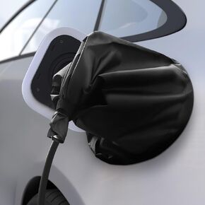 EV Charger Plug Port Cover, Waterproof Outdoor Electric Car Charger Plug Cover Rain Sun UV Snow All Weather Protection, Magnetic Adhesion Charger Cover for Electric Vehicles (Black)
