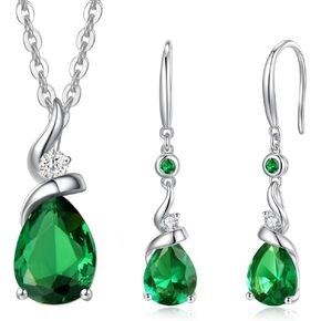 FANCIME Emerald Teardrop Jewelry for Women