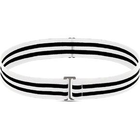 No Show Invisible Elastic Belt for Women Men, Elastic Web Strap Waist Stretch Belt with Flat Buckle