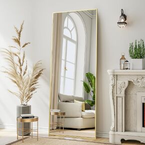 64"x 21" Full Length Mirror, Tall Standing Floor Mirror w/Shatterproof Glass, Wall Mounted Mirrors for Bedroom, Living Room, Entryway,Dressing Room Home Decor, Gold