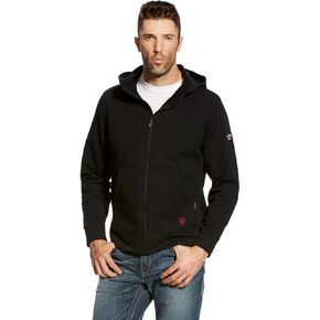 ARIAT mens Rebar Full Zip Hoodiesweatshirt Sweatshirt, Black, Large US