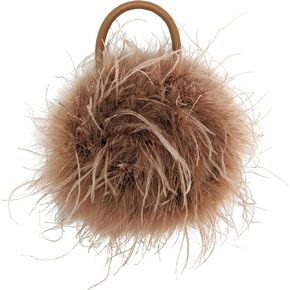 LVCOMEFF Ostrich Feather Purse for Women Evening Clutch Mini Purse for Wedding Party Prom Banquet