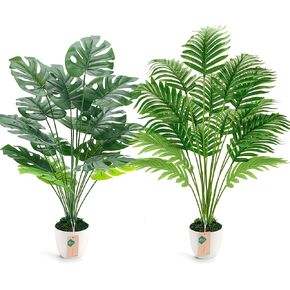 Der Rose 28" Fake Plants Large Artificial Monstera Faux Plants Indoor Tall Plants for Living Room Decor