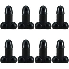 Funny Prank Tire Valve Stem Caps Gag Gifts Pencil Valve stem caps Hilarious Prank Gifts Joke Gift Dust Proof Covers Wheel Tire Exterior Accessories for Cars, Bike, Trucks,Motor (8pcblack)