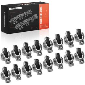 A-Premium 16Pcs Stainless Steel Engine Roller Rocker Arms with Needle Bearings Compatible with Pontiac 287-455 V8 4.3L, 1.52 Ratio, 7/16" Studs