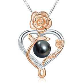 Birthday Gifts for Wife Necklace for Women Tahitian Black Pearl Necklace Valentine's Christmas Day Mothers Day Build Your Mom Wife Girlfriend Best Gifts for Women
