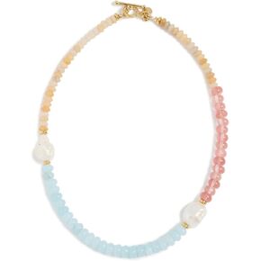 MAYAMAR Women's Multi Stone Baroque Pearl Necklace