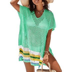 Imily Bela Womens Crochet Swim Cover Up 2025 Swimsuits V Neck Swimwear Summer Bathing Suit Mesh Mini Dresses Beach Clothes