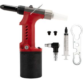 Pneumatic Core-Pulling Rivet Tool Kit with Three Specifications of Nozzle: 1/8, 5/32, and 3/16 inches (3.2/4.0/4.8mm).