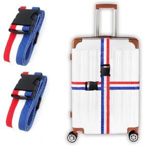 Nylon Luggage Straps for Suitcase Security Identification Accessories,Heavy Duty Packing Belt with Buckle Adjustable Length for 20"-34" Size Travel Case, 1 Pack Rainbow Colors 4M Length