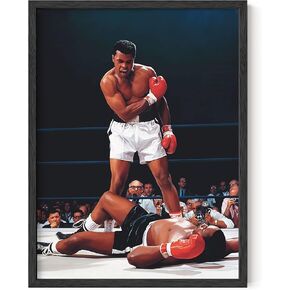 HAUS AND HUES Muhammad Ali Posters - Muhammad Ali Canvas Wall Art in Ring Boxing Prints, Sports and Gym Artwork, Black History Pictures for Wall, Sport Posters for Man Cave (Unframed 12x16)