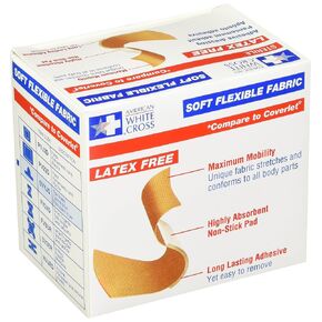 SVYJD Soft Flexible Fabric Adhesive Strips, Sterile, 1-1/2" Width, 2-9/16" Length, Toe, Pack of 1200