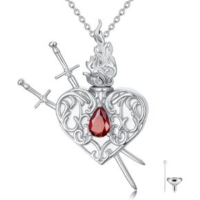AOBOCO 925 STRLING Silver Sword و Heart Dur Bendant Pendant Shape Memorike التذكارية متذك