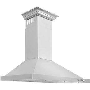 ZLINE 36 in. Convertible Vent Wall Mount Range Hood in Stainless Steel with Crown Molding (KBCRN-36) in Kuwait